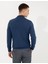 Erkek İndigo Melanj Slim Fit Yarım Balıkçı Yaka Basic Triko Kazak 50256965-VR155 5