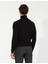 Erkek Siyah Slim Fit Balıkçı Yaka Basic Triko Kazak 50257158-VR046 5