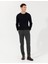 Erkek Lacivert Slim Fit Bisiklet Yaka Triko Kazak 50240607-VR033 4
