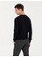 Erkek Lacivert Slim Fit Bisiklet Yaka Triko Kazak 50240607-VR033 5