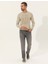 Erkek Kum Melanj Slim Fit Bisiklet Yaka Triko Kazak 50240607-VR123 4