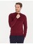 Erkek Bordo Slim Fit Yarım Balıkçı Yaka Triko Kazak 50261367-VR014 2