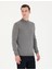 Erkek Gri Melanj Slim Fit Yarım Balıkçı Yaka Basic Triko Kazak 50276161-VR086 1