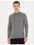 Erkek Gri Melanj Slim Fit Yarım Balıkçı Yaka Basic Triko Kazak 50276161-VR086 3
