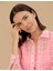 Kadın Pembe Transparan Comfort Fit Uzun Kollu Gömlek 50262542-VR167 2