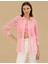 Kadın Pembe Transparan Comfort Fit Uzun Kollu Gömlek 50262542-VR167 3