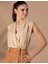 Kadın Bej Regular Fit Kolsuz Bluz 50262561-VR011 2