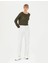 Kadın Beyaz High Waist Flare Fit Jean Pantolon 50273785-VR013 1