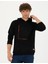 Erkek Siyah Regular Fit Kapüşonlu Sweatshirt 50272825-VR046 1