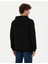 Erkek Siyah Regular Fit Kapüşonlu Sweatshirt 50272825-VR046 5