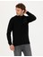 Erkek Siyah Slim Fit Fermuarlı Dik Yaka Triko Kazak 50279431-VR046 1