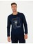 Erkek Lacivert Regular Fit Sweatshirt 50273402-VR033 3