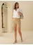 Kadın Beyaz Oversize Keten Gömlek 50286968-VR013 4