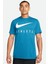 Dri Fit Training Cotton Tee Short Sleeve Baskılı Mavi Tişört 1