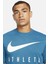Dri Fit Training Cotton Tee Short Sleeve Baskılı Mavi Tişört 3