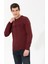 Erkek Bordo Slim Fit Bisiklet Yaka Triko Kazak 50259797-VR014 5