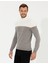 Erkek Vizon Melanj Slim Fit Balıkçı Yaka Triko Kazak 50259104-VR174 4