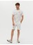 Erkek Ekru Slim Fit Örme Şort 50262649-VR019 4