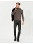 Erkek Vizon Melanj Slim Fit Balıkçı Yaka Triko Kazak 50259784-VR174 4
