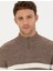 Erkek Vizon Melanj Slim Fit Fermuarlı Dik Yaka Triko Kazak 50278101-VR174 2