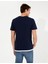 Erkek Lacivert Slim Fit Bisiklet Yaka Tişört 50258441-VR033 5