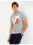 Erkek Gri Melanj Slim Fit Bisiklet Yaka Tişört 50258452-VR091 4