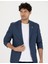 Erkek Açık Lacivert Slim Fit Keten Karışımlı Blazer Ceket 50277318-VR059 3