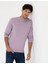 Erkek Koyu Lila Slim Fit Çeyrek Yaka Basic Triko Kazak 50276158-VR215 3
