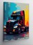Kanvas Tablo Renkli Kamyon Çizimi 1