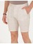 Erkek Bej Slim Fit Beli Lastikli Desenli Bermuda Şort 50264882-VR011 5