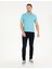 Erkek Açık Mavi Slim Fit Polo Yaka Merserize Tişört 50262665-VR003 2