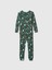 Bebek Koyu Yeşil %100 Organik Pamuk Desenli Pijama Takımı 1