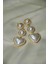 Üçlü Inci Kalpli Metal Gold Küpe 1