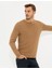 Erkek Camel Melanj Slim Fit Bisiklet Yaka Triko Kazak 50265443-VR122 1