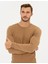 Erkek Camel Melanj Slim Fit Bisiklet Yaka Triko Kazak 50265443-VR122 2