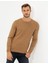 Erkek Camel Melanj Slim Fit Bisiklet Yaka Triko Kazak 50265443-VR122 3