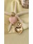 Kalp Midye Gold Metal Pembe Küpe 1