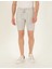 Erkek Gri Slim Fit Beli Lastikli Çizgili Bağcıklı Bermuda Şort 50264862-VR025 4