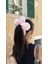 Kadın Saten Pembe Çiçek Flower Scrunchie Lastikli Toka 1