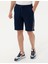 Erkek Lacivert Slim Fit Örme Şort 50264571-VR033 2
