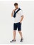 Erkek Lacivert Slim Fit Örme Şort 50264571-VR033 3