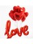 Romantik Özel Günler Kutlama Love Yazılı Kırmızı Kalpler Doğum Günü Parti Kutlama Seti 2