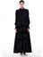 Eteği Kat Kat Büzgülü Uzun Elbise Siyah 1