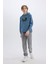 Erkek Çocuk Kapüşonlu Baskılı Cepli İçi Yumuşak Tüylü Sweatshirt D6211A824CW 2