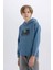 Erkek Çocuk Kapüşonlu Baskılı Cepli İçi Yumuşak Tüylü Sweatshirt D6211A824CW 3
