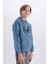 Erkek Çocuk Kapüşonlu Baskılı Cepli İçi Yumuşak Tüylü Sweatshirt D6211A824CW 4