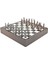 Gifthome Orta Boy Metal Yunan Mitolojisi Satranç Tk. Antik ve Ceviz Desenli Sandıklı Mdf TAHTASI(36X36 Cm.) 1