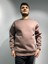Koyu Vizon Unisex Basic Bisiklet Yaka Oversize Sweatshirt 1