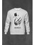 Gri Sweatshirt Kuru Kafa Skull Skeleton Iskelet Ashes Aşk Gül Baskılı Unisex Sweat 1
