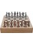 Gifthome Büyük Boy Metal Ingiliz Satranç Takımı Antik ve Rustik Desenli Sandıklı Mdf TAHTASI(36X36X6 Cm.) 4